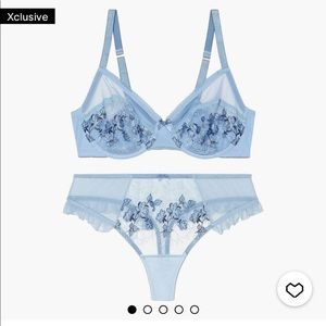 Savage x Fenty Satin Applique Unlined Bra Set